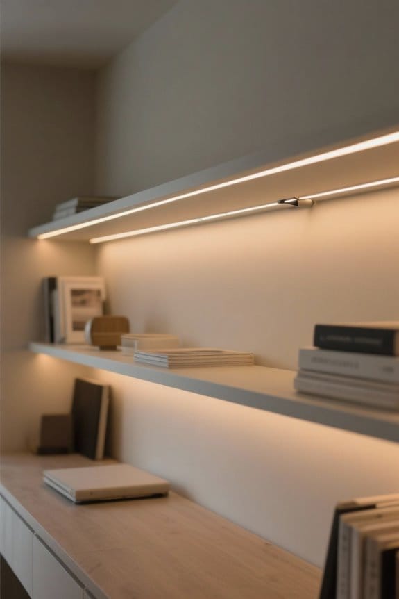 effective open shelving lighting