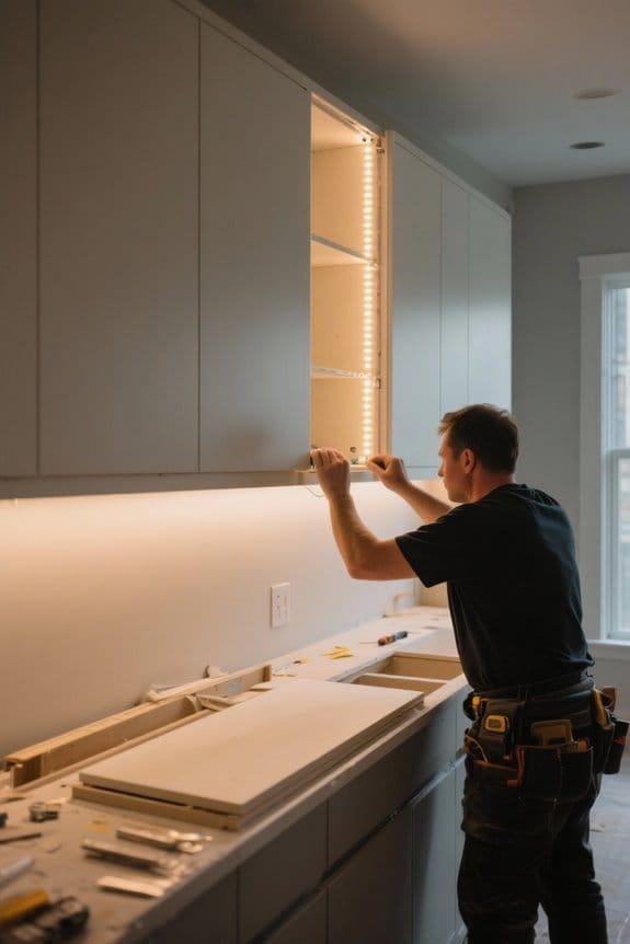 empty cabinets for installation