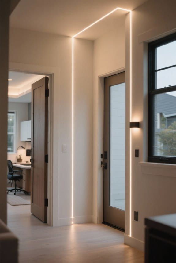 illuminated entryways and windows