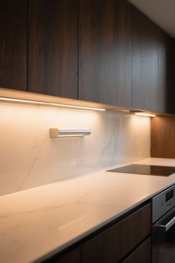 illuminated open shelving design