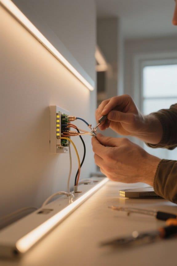 inspect led strip connections