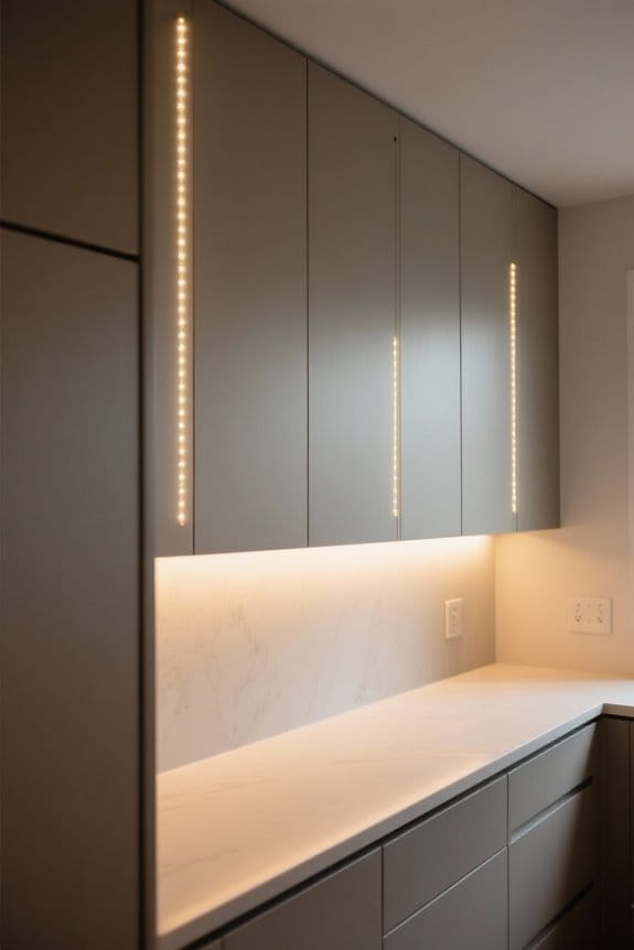 led lighting enhances cabinetry