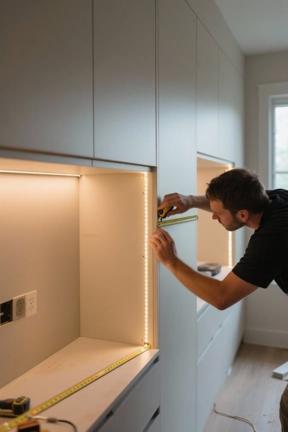 measuring angled cabinet installations