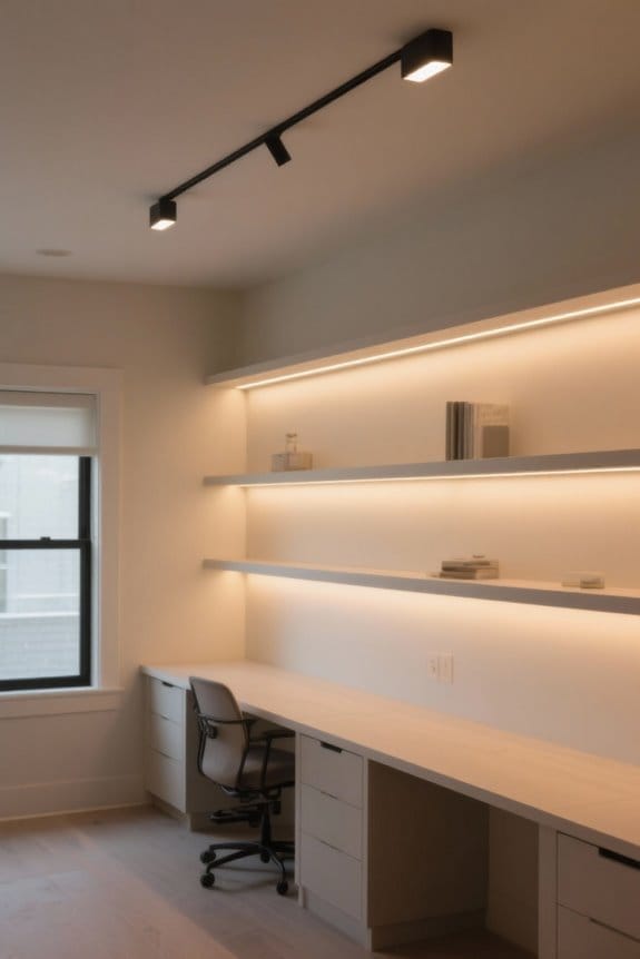 overhead spotlighting enhances displays