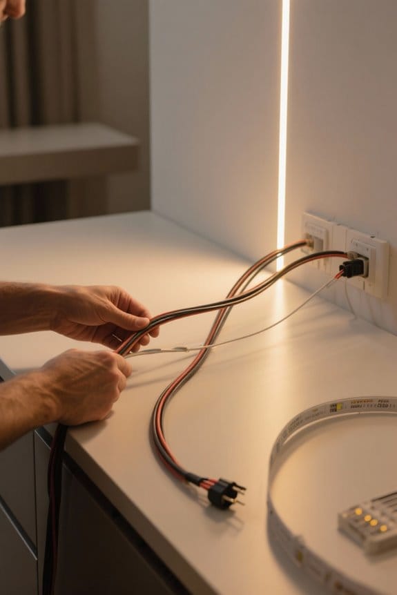 preparing power cable extensions
