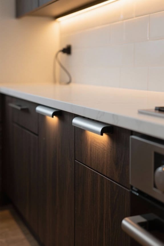 stylish kitchen under lighting