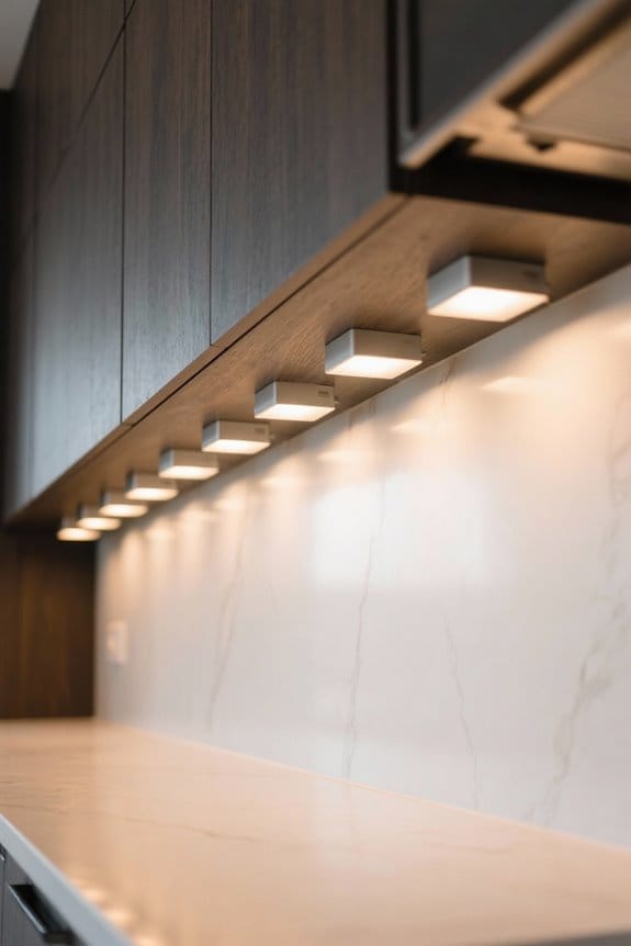 stylish warm white cabinet lighting