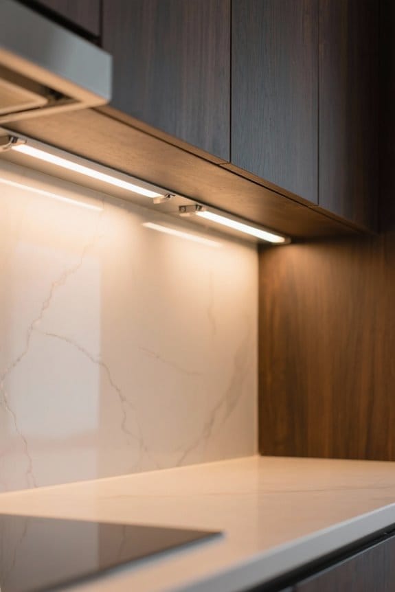 under cabinet warm lights