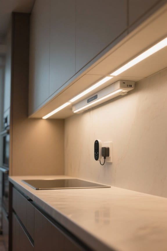 voice controlled under cabinet lighting
