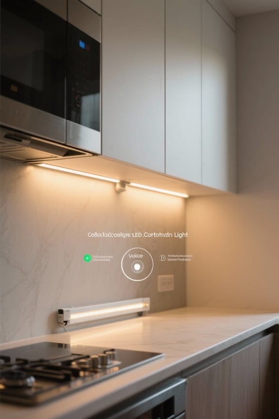 voice controlled under cabinet lighting
