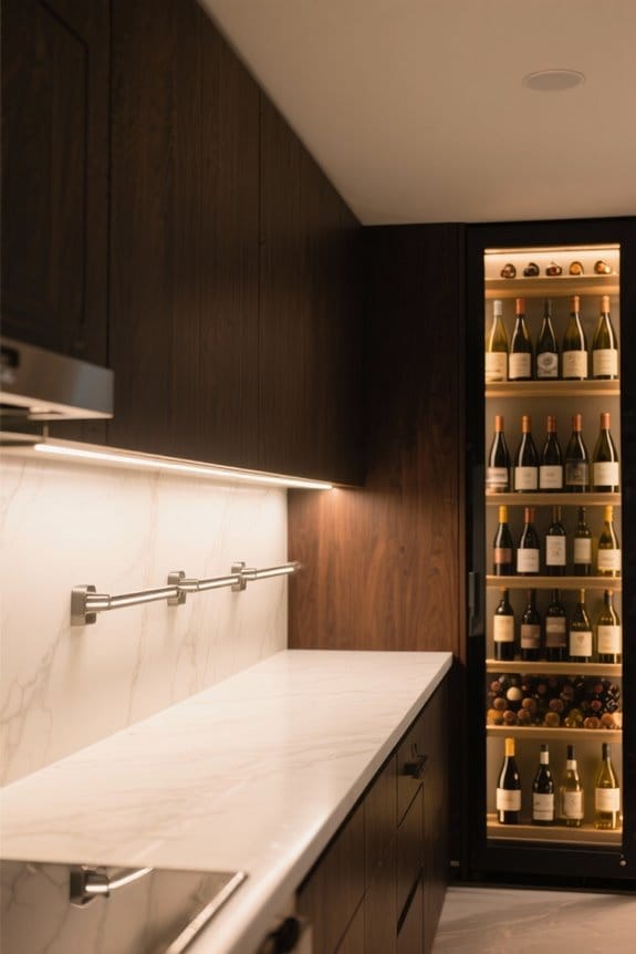 wine cabinet lighting options